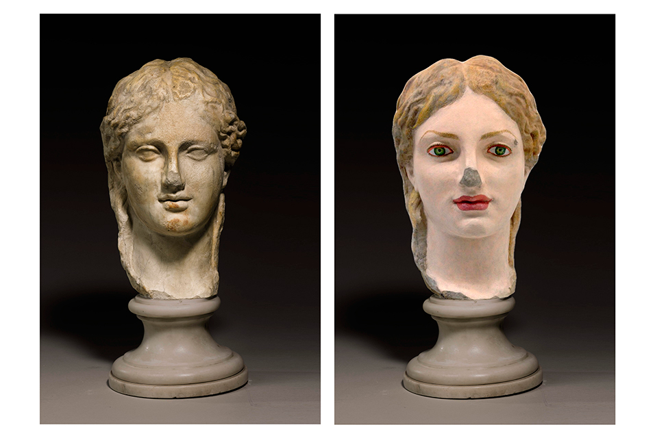 TRUE COLORS (A Marble Relief Head of a Goddess, Roman Imperial, circa 1st Century A.D.)