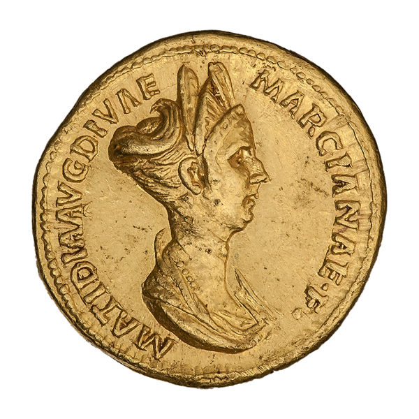 Ауреус. Матидия, дочь сестры Траяна Марцианы и мать Сабины