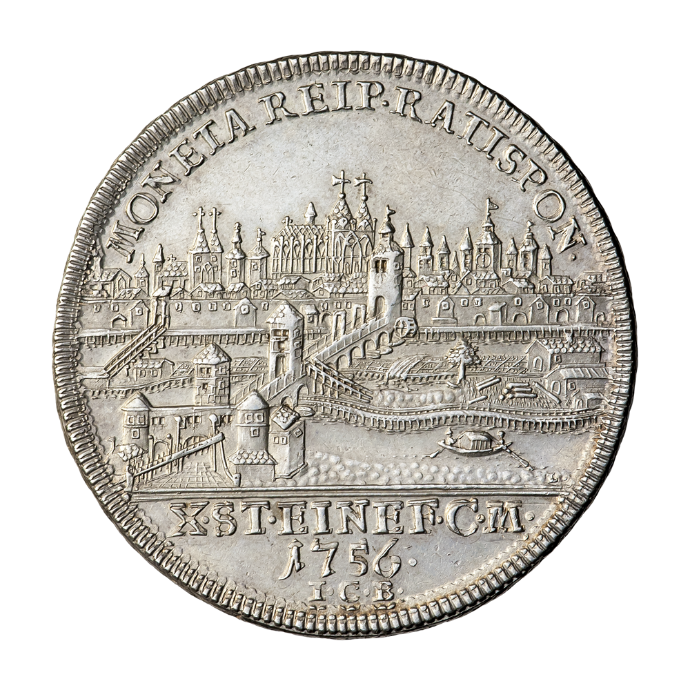 Регенсбург, імперське вільне місто. Талер, 1756 рік. Імператор Франц I Габсбург (1745-1765).