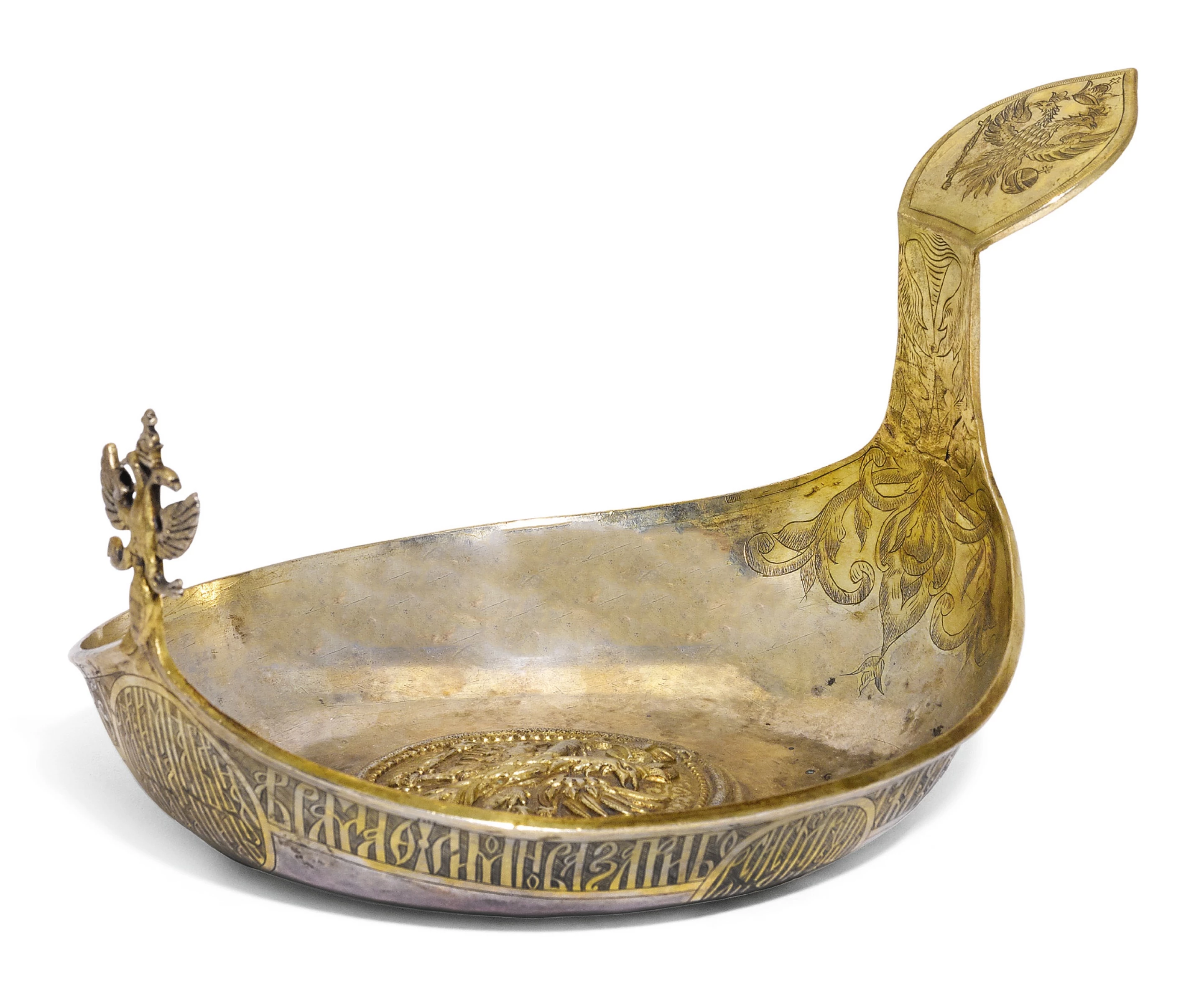 Срібний ковш з позолотою, подарунковий, датований 1688 роком