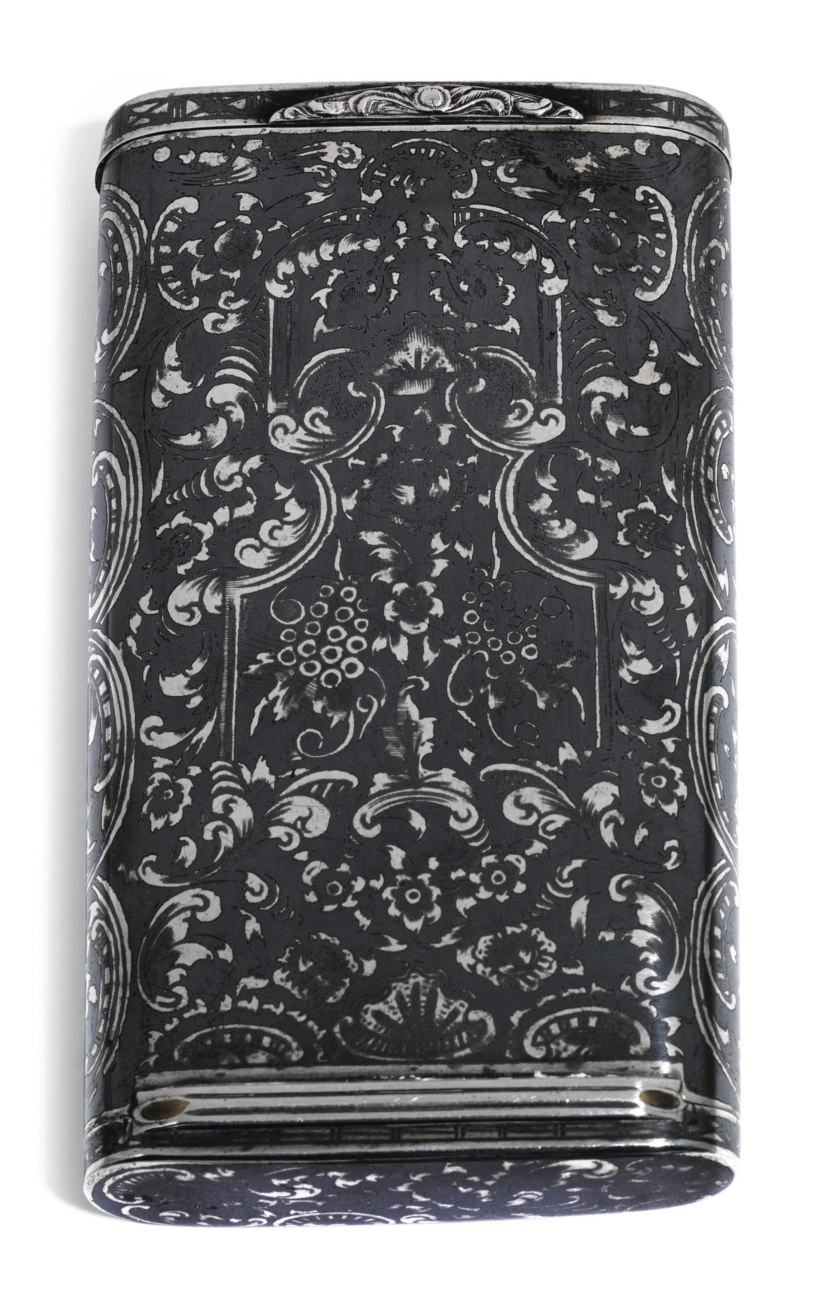 A silver and niello cigar case