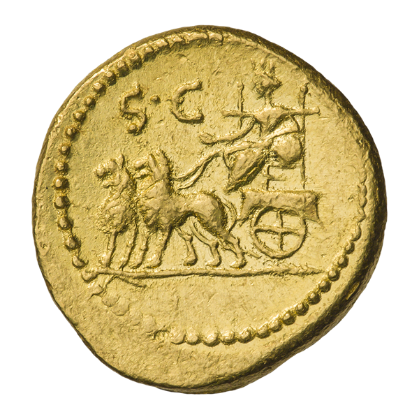 Ауреус Октавіана (Монетарії Люцій Цестій та Гай Норбан)